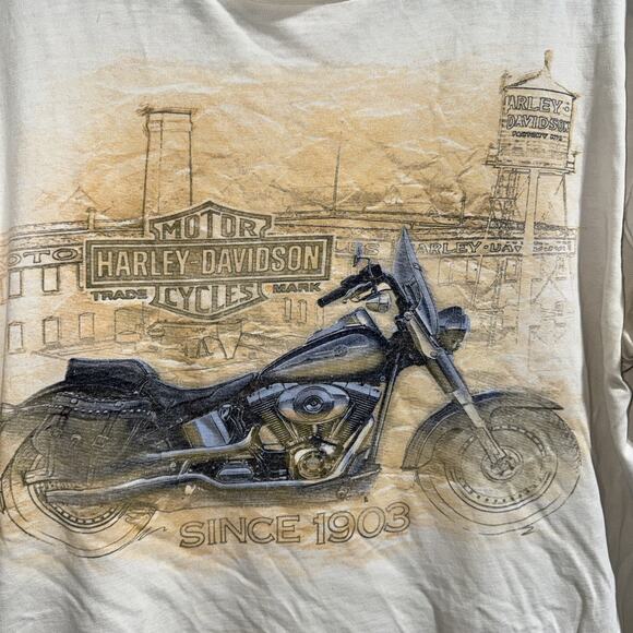 Y2K 2010 Harley Davidson Washington State Wolf Distressed Longsleeve Shirt Large - Picture 2 of 11